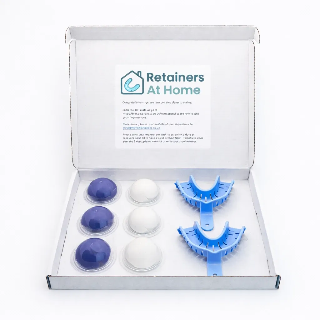 Impression kit with dental-grade putty, trays, gloves and step-by-step instructions