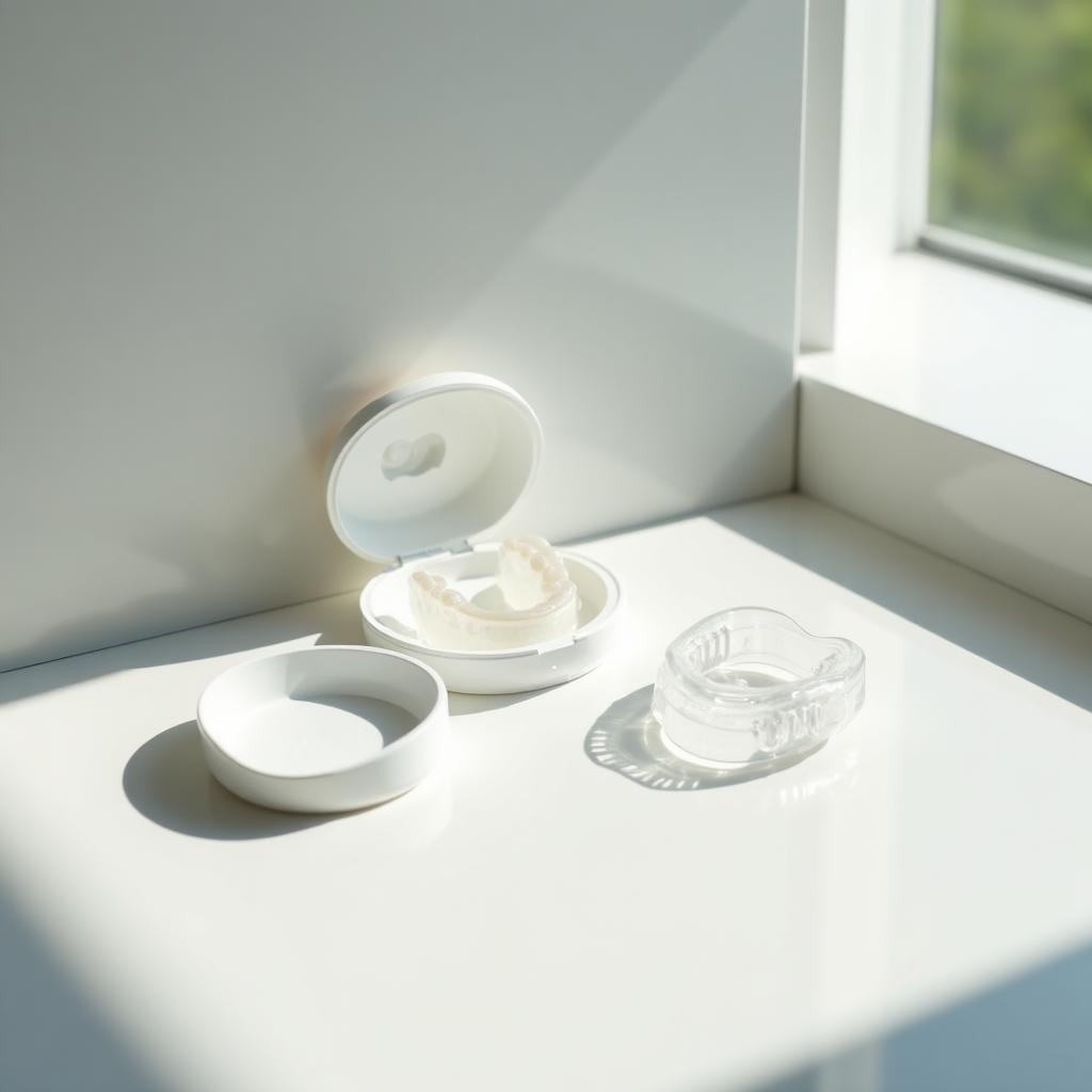 How to clean a retainer UK: clear retainer with storage case ready for daily cleaning