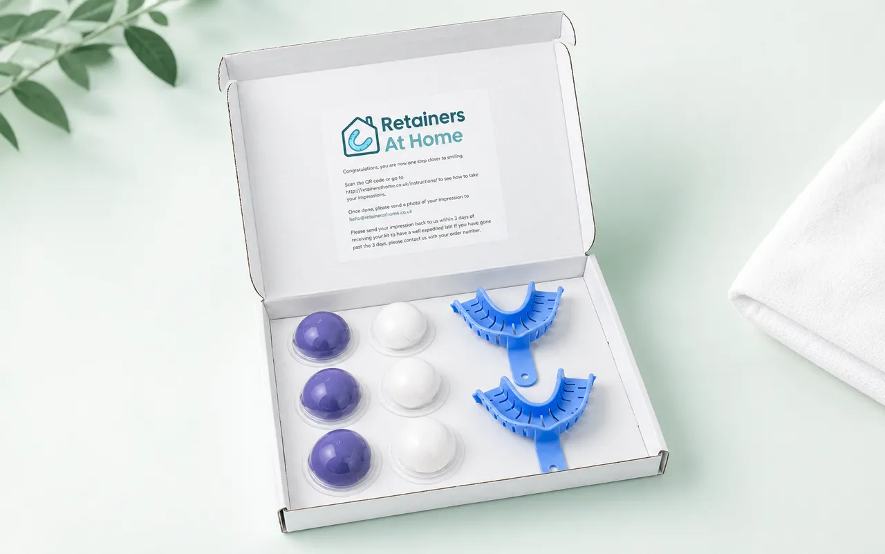 Home dental impression kit with putty and trays
